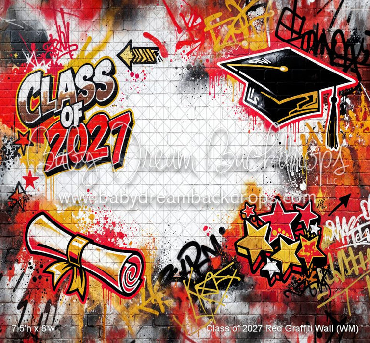 Class of 2027 Red Graffiti Wall (WM)