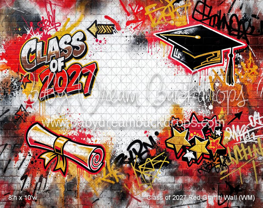 Class of 2027 Red Graffiti Wall (WM)