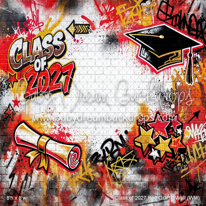 Class of 2027 Red Graffiti Wall (WM)