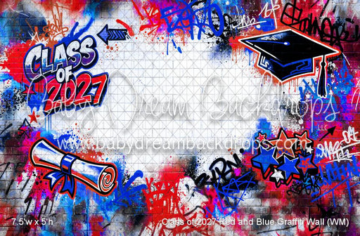 Class of 2027 Red and Blue Graffiti Wall (WM)