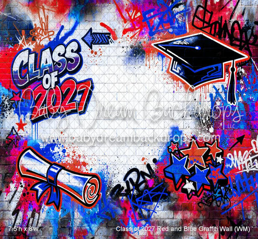 Class of 2027 Red and Blue Graffiti Wall (WM)