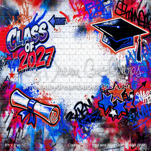 Class of 2027 Red and Blue Graffiti Wall (WM)