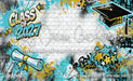 Class of 2027 Teal and Gold Graffiti Wall (WM)