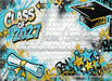 Class of 2027 Teal and Gold Graffiti Wall (WM)