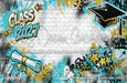 Class of 2027 Teal and Gold Graffiti Wall (WM)