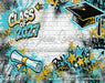 Class of 2027 Teal and Gold Graffiti Wall (WM)