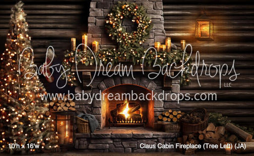 Claus Cabin Fireplace (Tree Left) (JA)