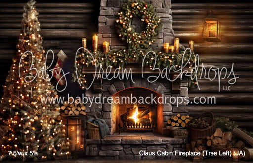 Claus Cabin Fireplace (Tree Left) (JA)