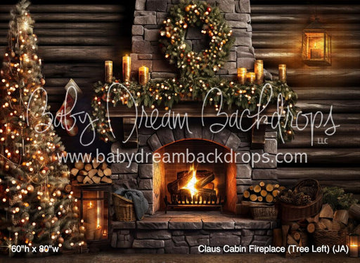 Claus Cabin Fireplace (Tree Left) (JA)