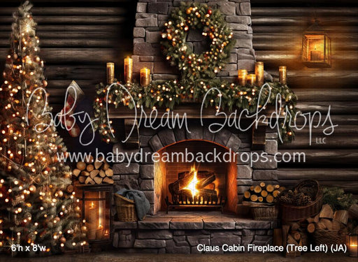 Claus Cabin Fireplace (Tree Left) (JA)