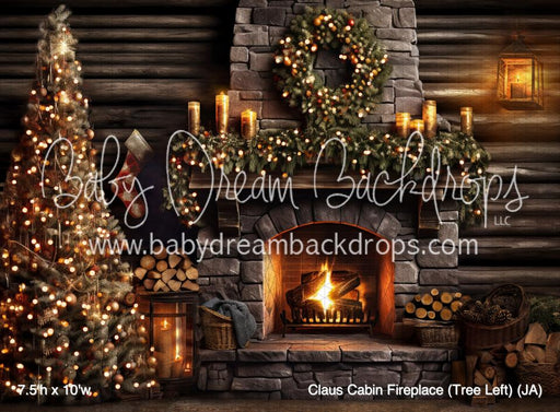 Claus Cabin Fireplace (Tree Left) (JA)