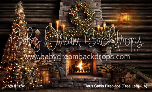 Claus Cabin Fireplace (Tree Left) (JA)
