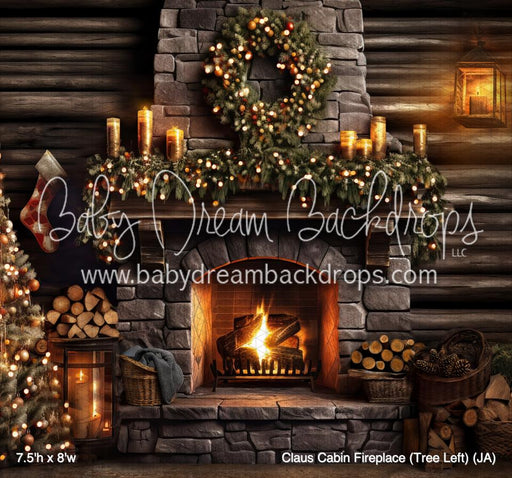 Claus Cabin Fireplace (Tree Left) (JA)