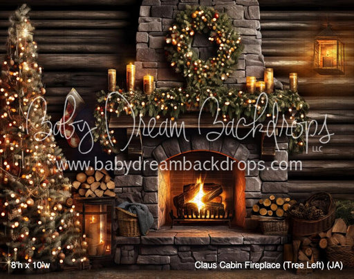 Claus Cabin Fireplace (Tree Left) (JA)