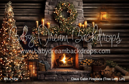 Claus Cabin Fireplace (Tree Left) (JA)