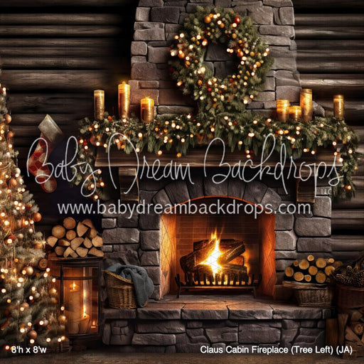 Claus Cabin Fireplace (Tree Left) (JA)