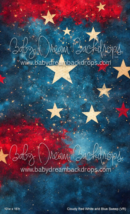 Cloudy Red White and Blue Sweep (VR)