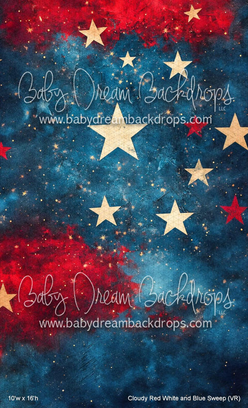 Cloudy Red White and Blue Sweep (VR)