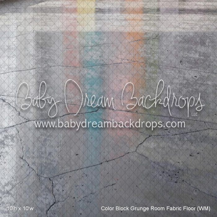 Color Block Grunge Room Fabric Floor (WM)