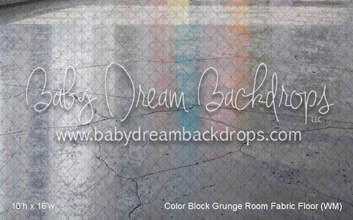 Color Block Grunge Room Fabric Floor (WM)
