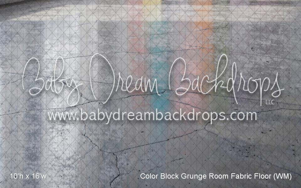 Color Block Grunge Room Fabric Floor (WM)