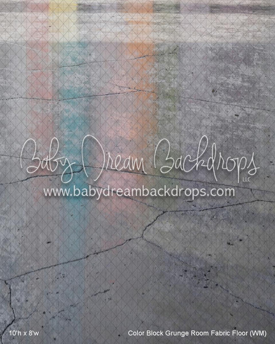 Color Block Grunge Room Fabric Floor (WM)