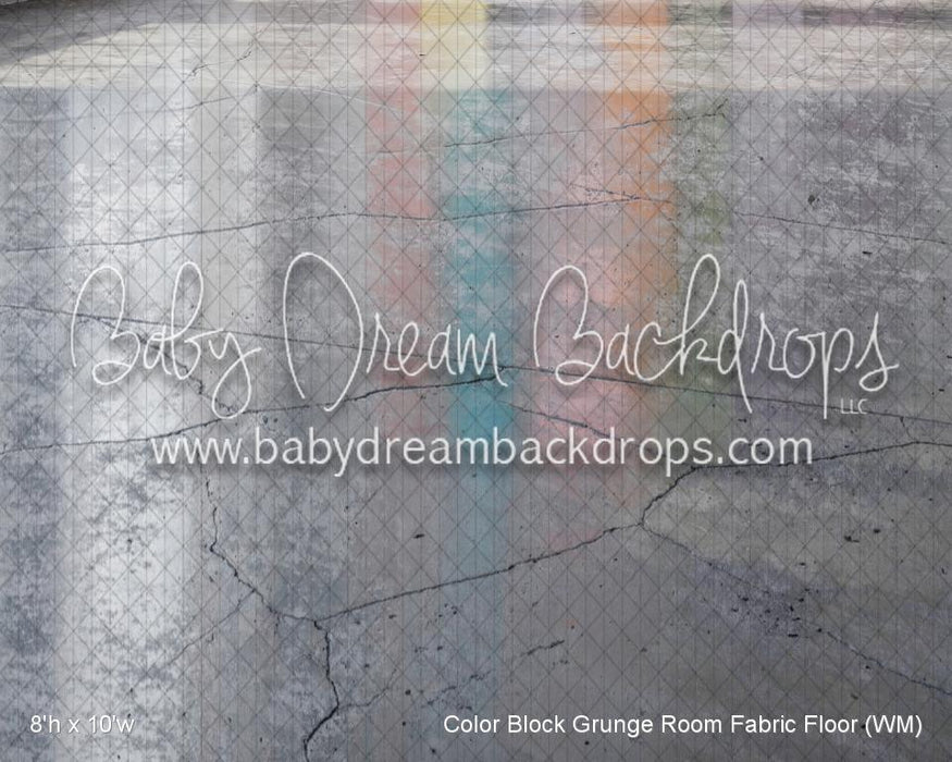Color Block Grunge Room Fabric Floor (WM)