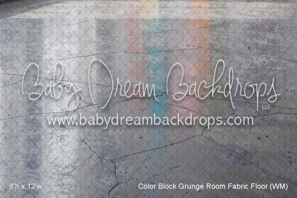 Color Block Grunge Room Fabric Floor (WM)