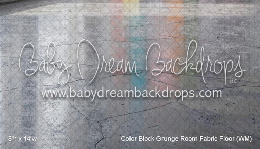 Color Block Grunge Room Fabric Floor (WM)