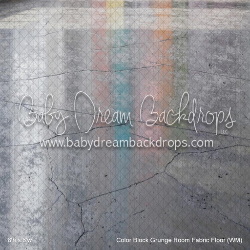 Color Block Grunge Room Fabric Floor (WM)