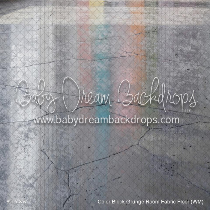Color Block Grunge Room Fabric Floor (WM)