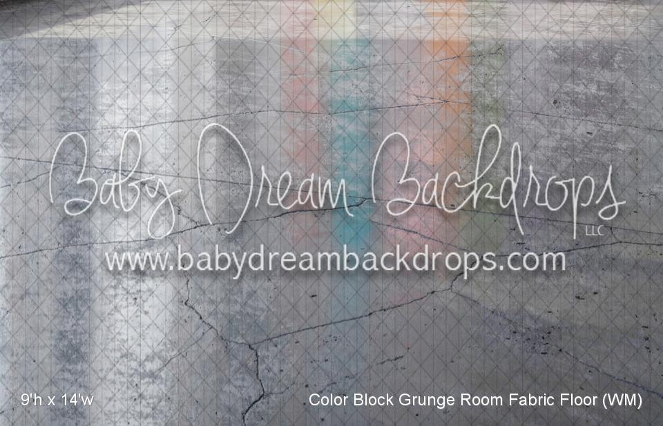 Color Block Grunge Room Fabric Floor (WM)