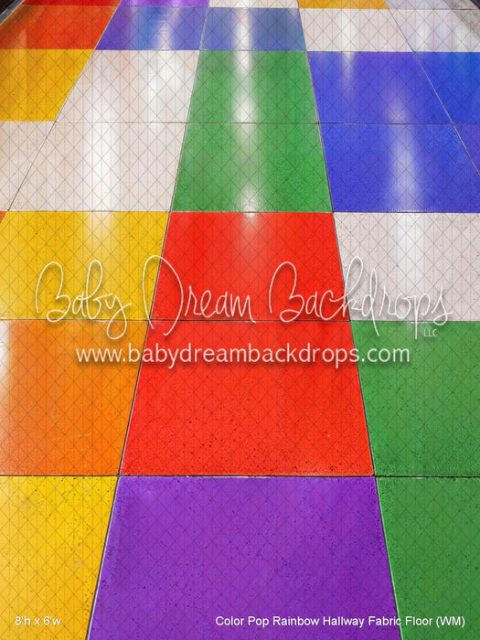 Color Pop Rainbow Hallway Fabric Floor (WM)