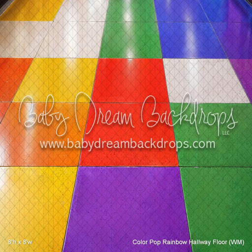 Color Pop Rainbow Hallway Fabric Floor (WM)
