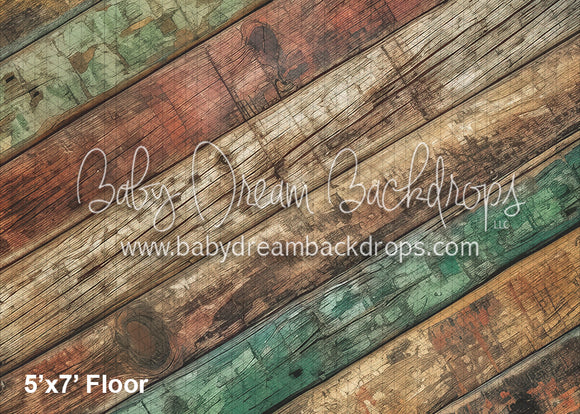 Colorful Wood Fabric Floor Diagonal (WM)