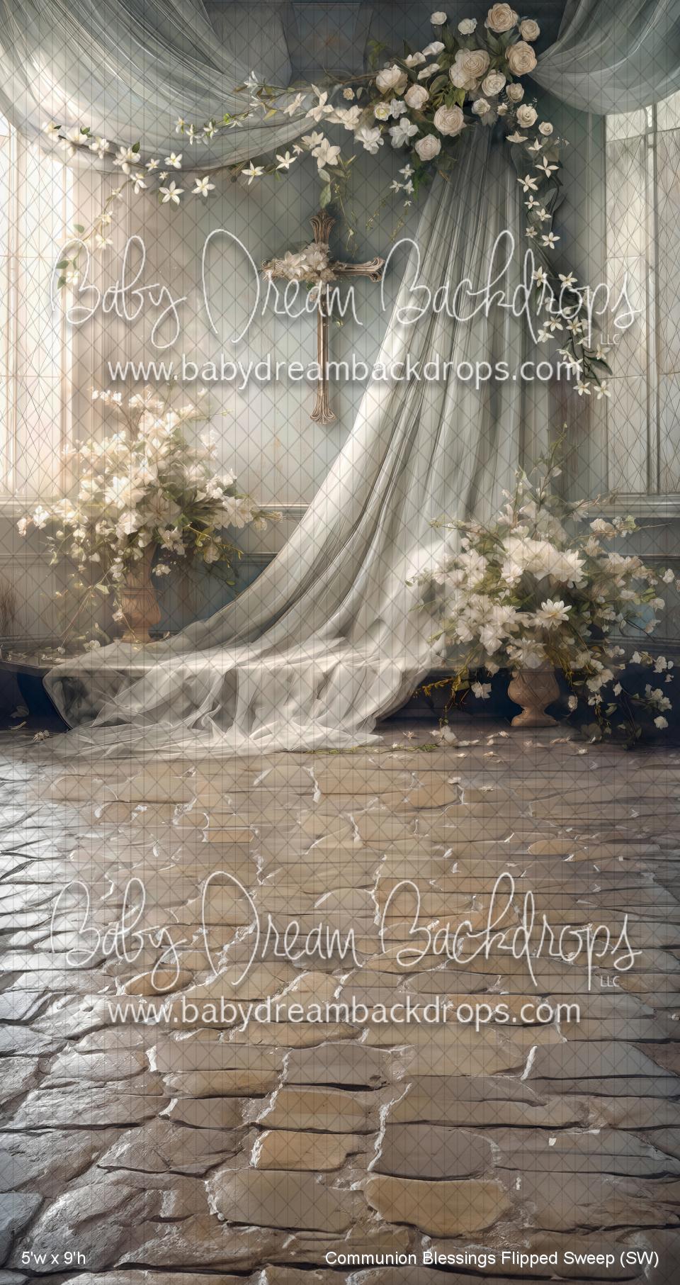Image showcasing Communion Blessings Flipped Sweep (SW) — Baby Dream Backdrops
