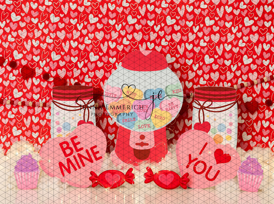 Conversation Hearts Gumball Machine (JE)