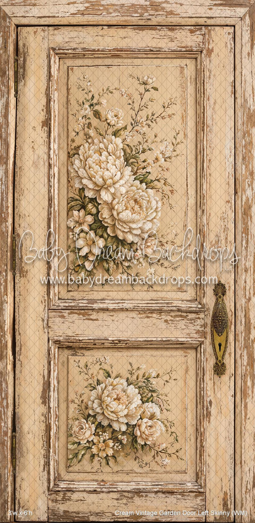 Cream Vintage Garden Door Left Skinny (WM)