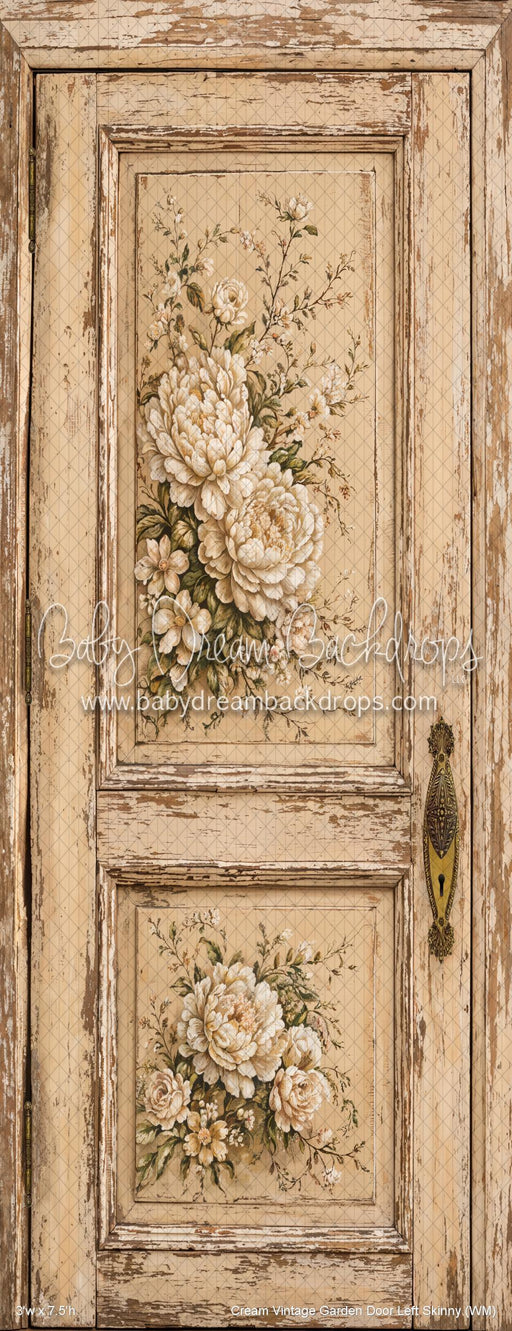 Cream Vintage Garden Door Left Skinny (WM)