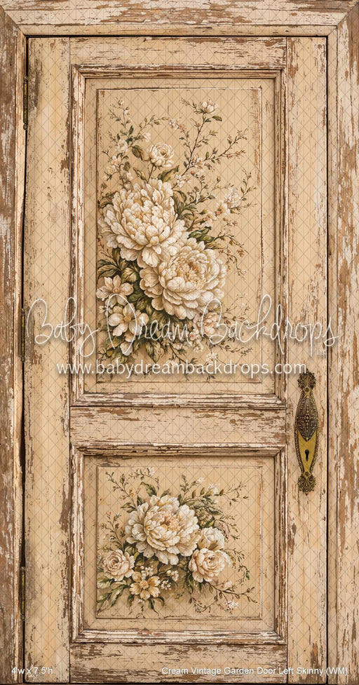 Cream Vintage Garden Door Left Skinny (WM)