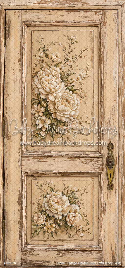 Cream Vintage Garden Door Left Skinny (WM)