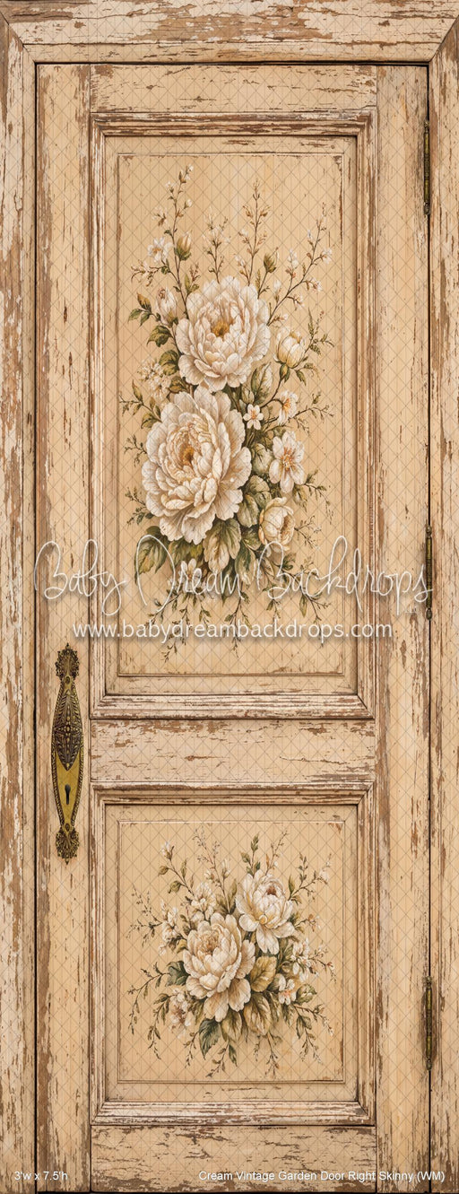 Cream Vintage Garden Door Right Skinny (WM)