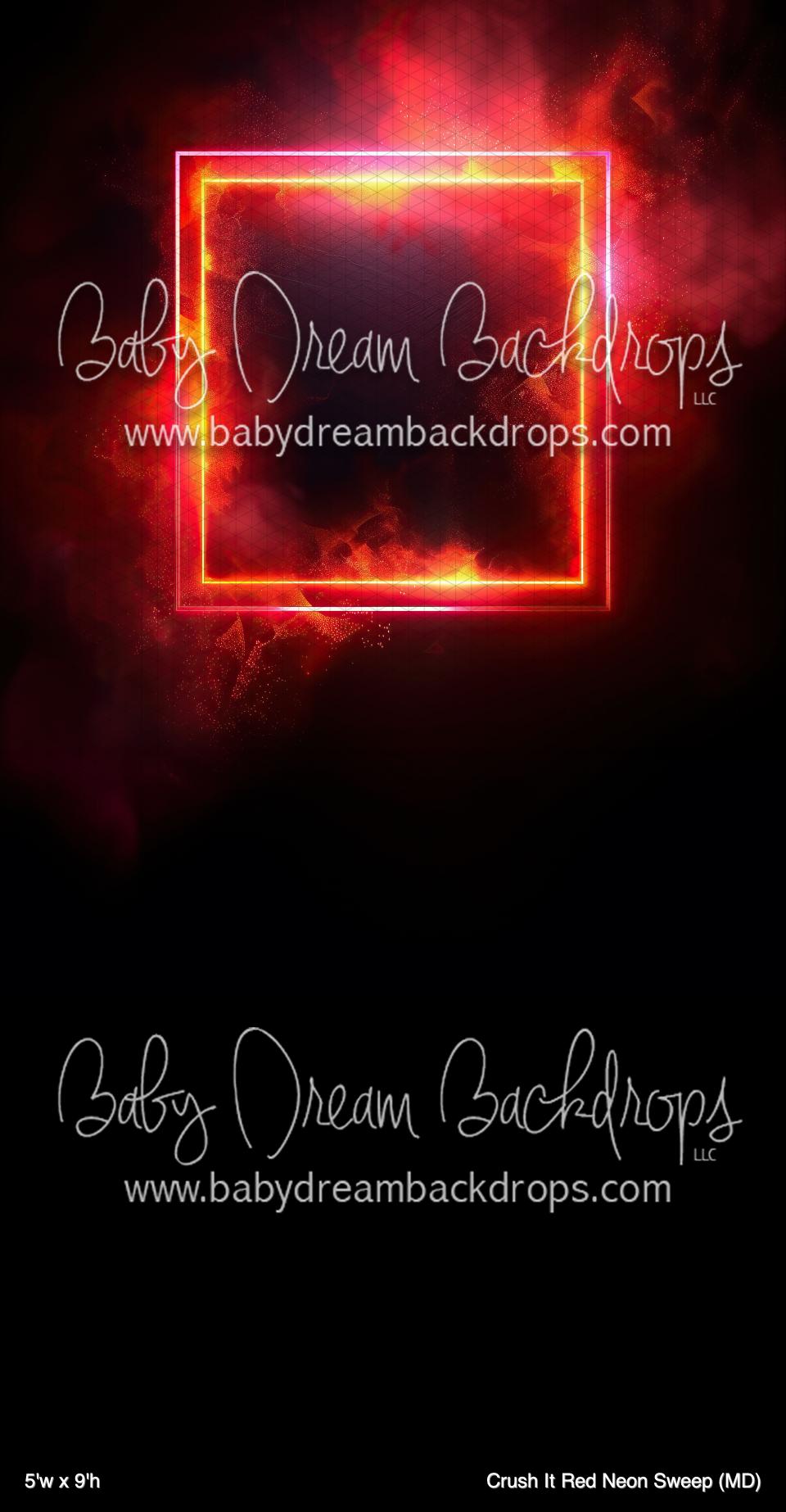 Crush It Red Neon Sweep (MD) — Baby Dream Backdrops