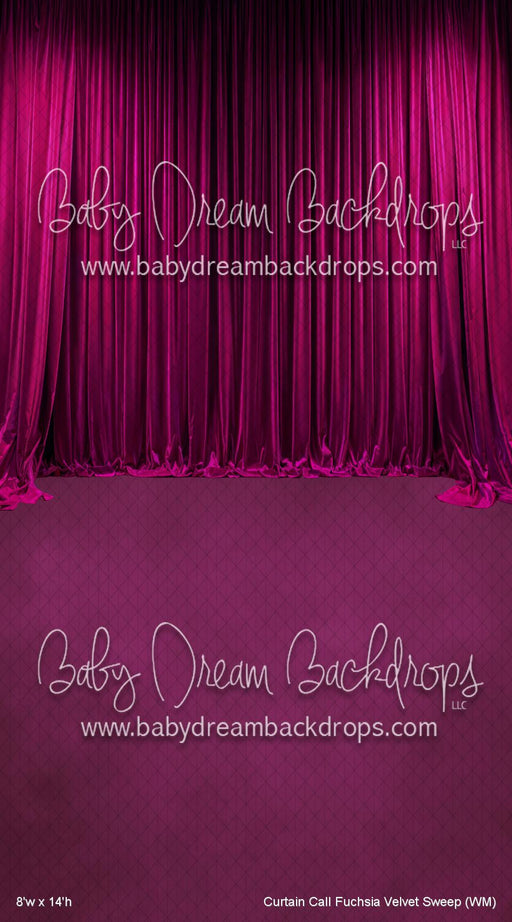 Curtain Call Fuchsia Velvet Sweep (WM)