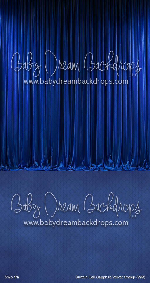 Curtain Call Sapphire Velvet Sweep (WM)