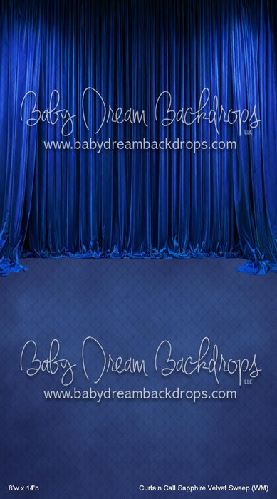Curtain Call Sapphire Velvet Sweep (WM)