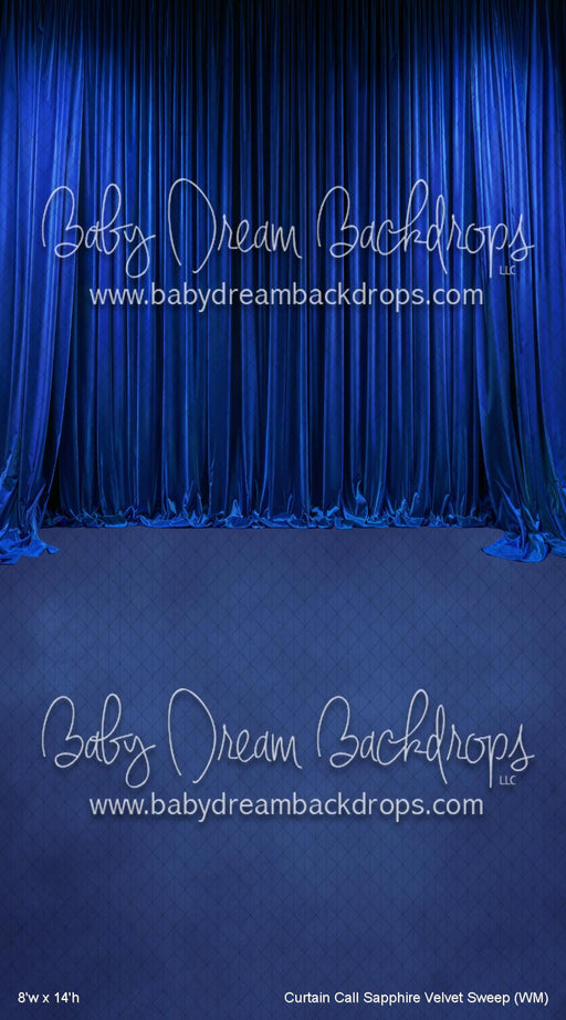 Curtain Call Sapphire Velvet Sweep (WM)