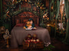 Fabric Room Green Dream Pine Window + Green Dream Pine Queen Headboard + Archer Tiles