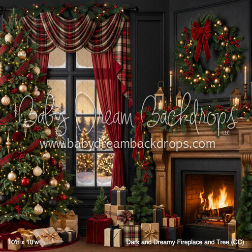 Dark and Dreamy Fireplace and Tree (CC)