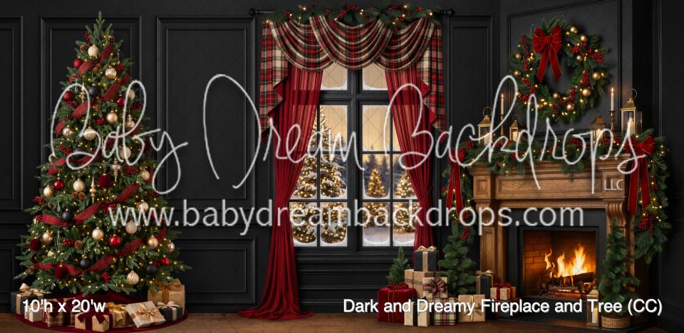 Dark and Dreamy Fireplace and Tree (CC)
